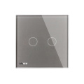 Livolo EU Standard Touch Home Smart Vorhangschalter VL-C702W-15 Mit Luxus Grau Kristallglasscheibe